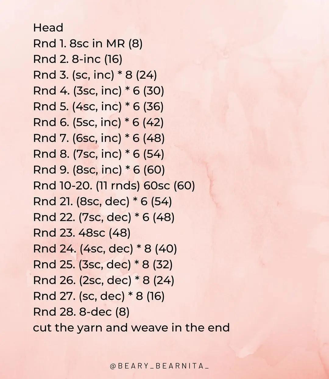 miffy rabbit free pattern