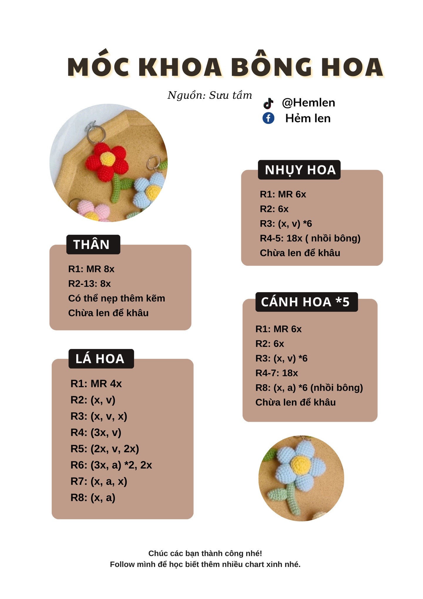 móc khóa bông hoa