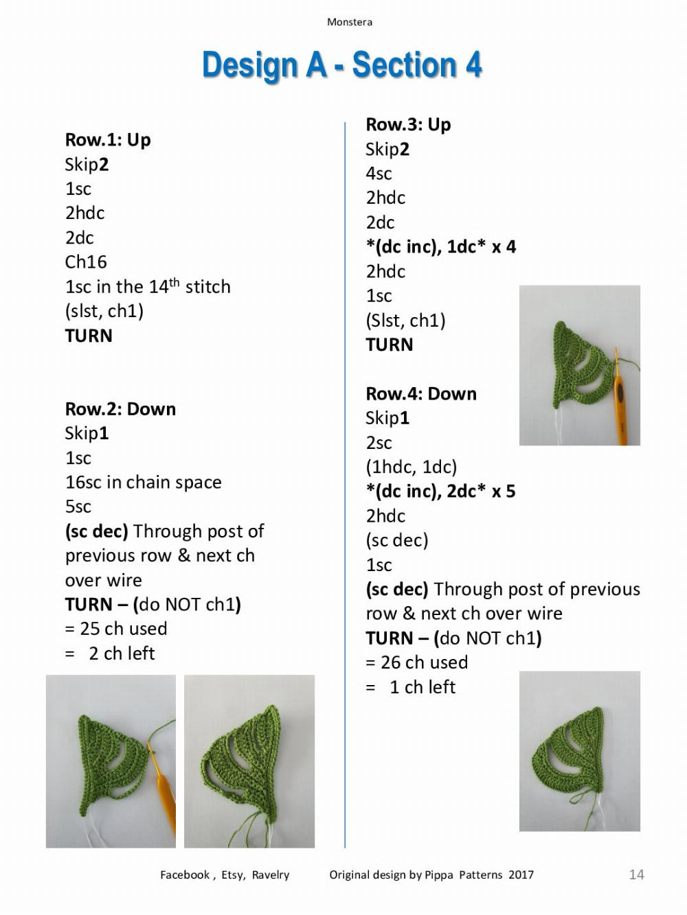 Monstera Pattern and instructions