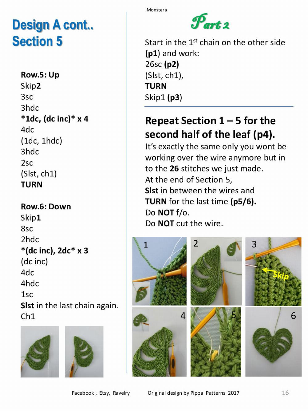 Monstera Pattern and instructions