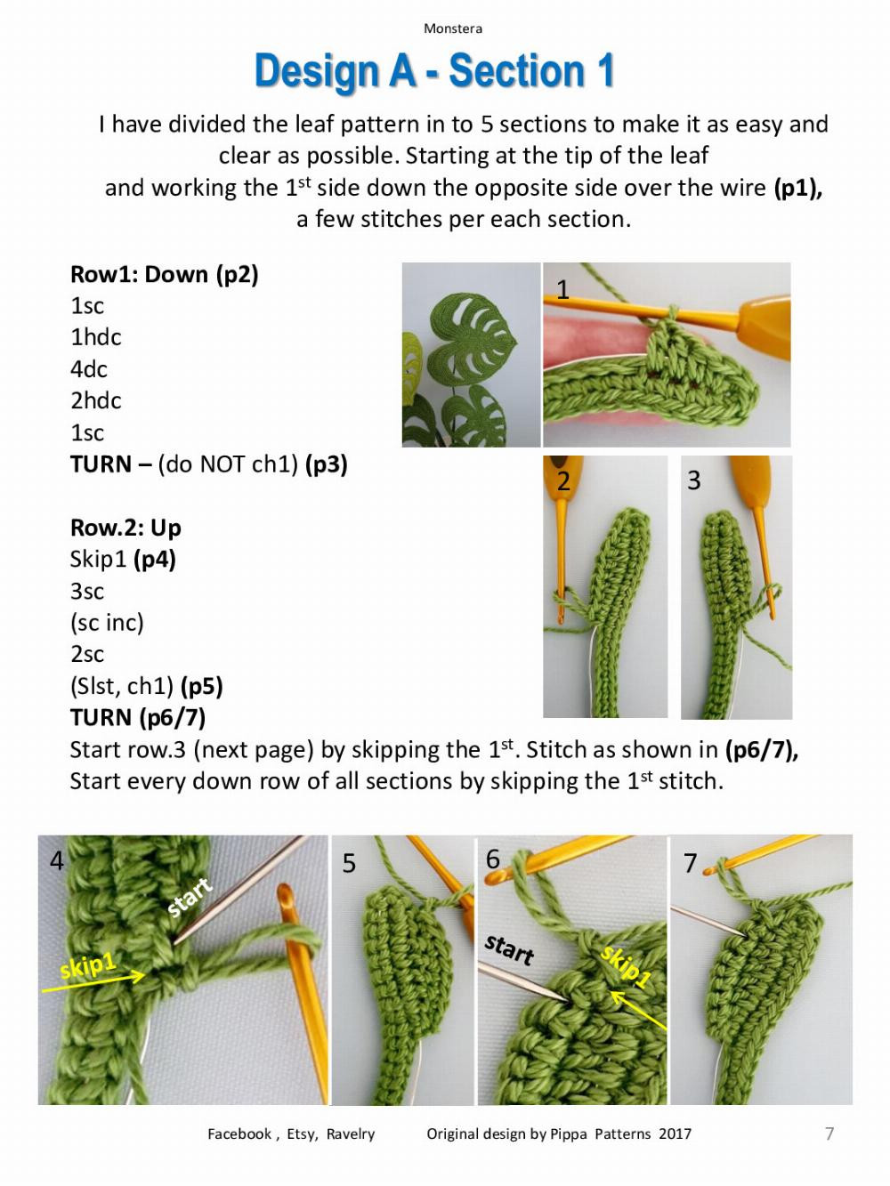 Monstera Pattern and instructions