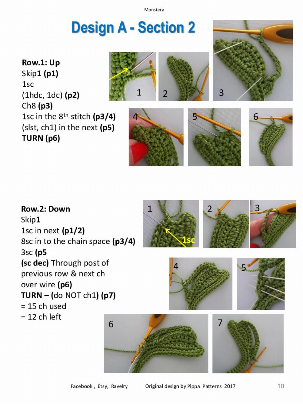 Monstera Pattern and instructions