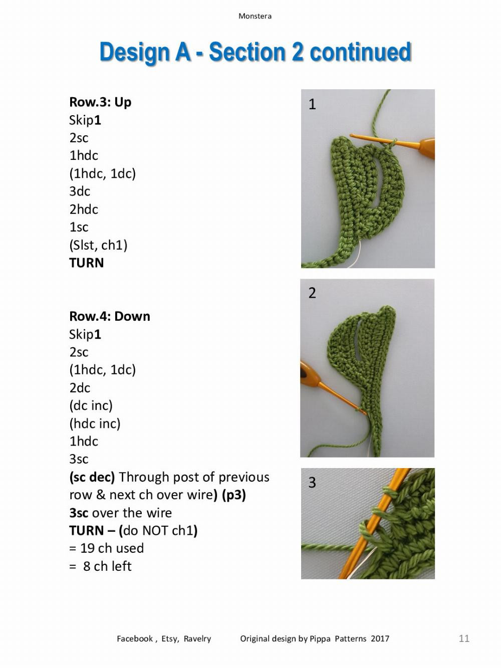 Monstera Pattern and instructions