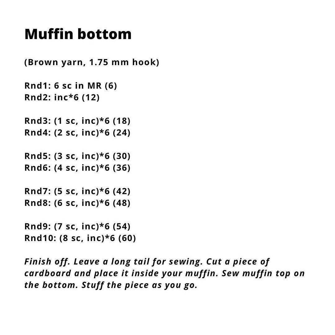 Muffin crochet pattern for pinning locating pins