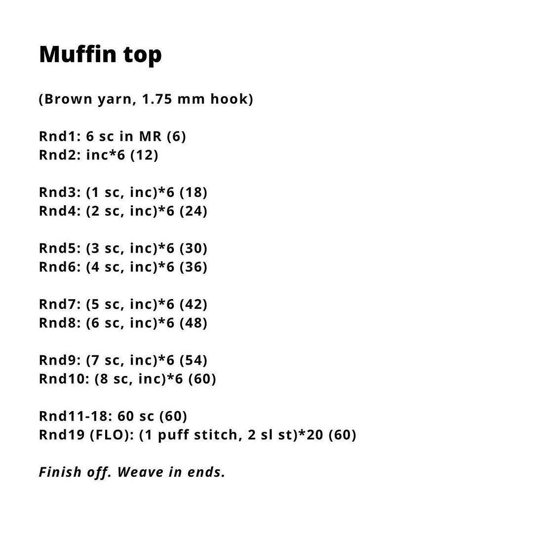 Muffin crochet pattern for pinning locating pins