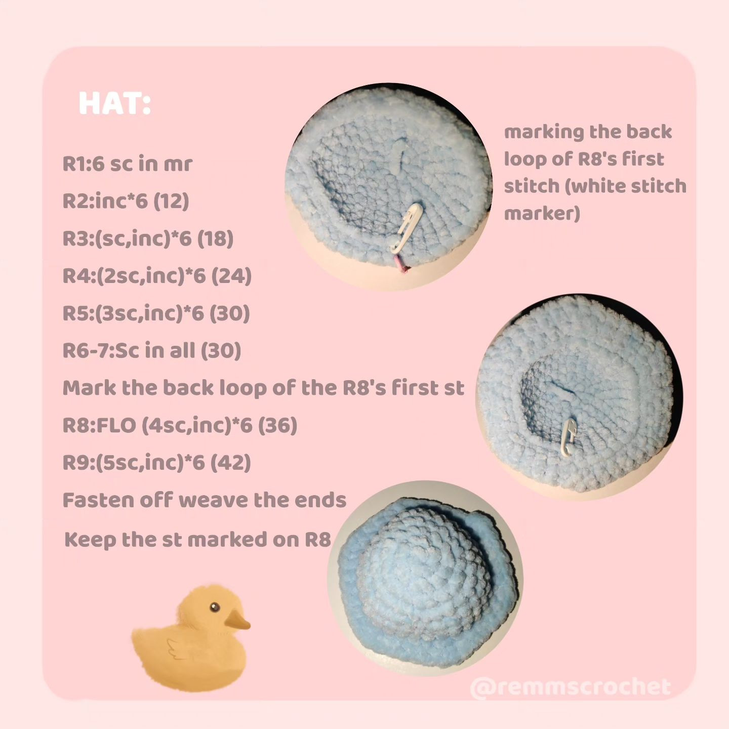 NO SEW FREE chick with hat pattern🐥