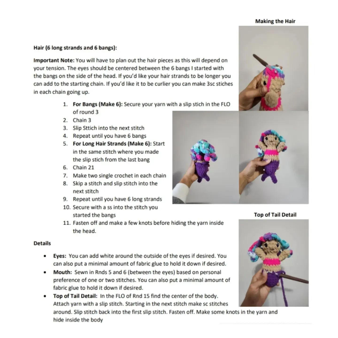 no sew mia the mermaid crochet pattern