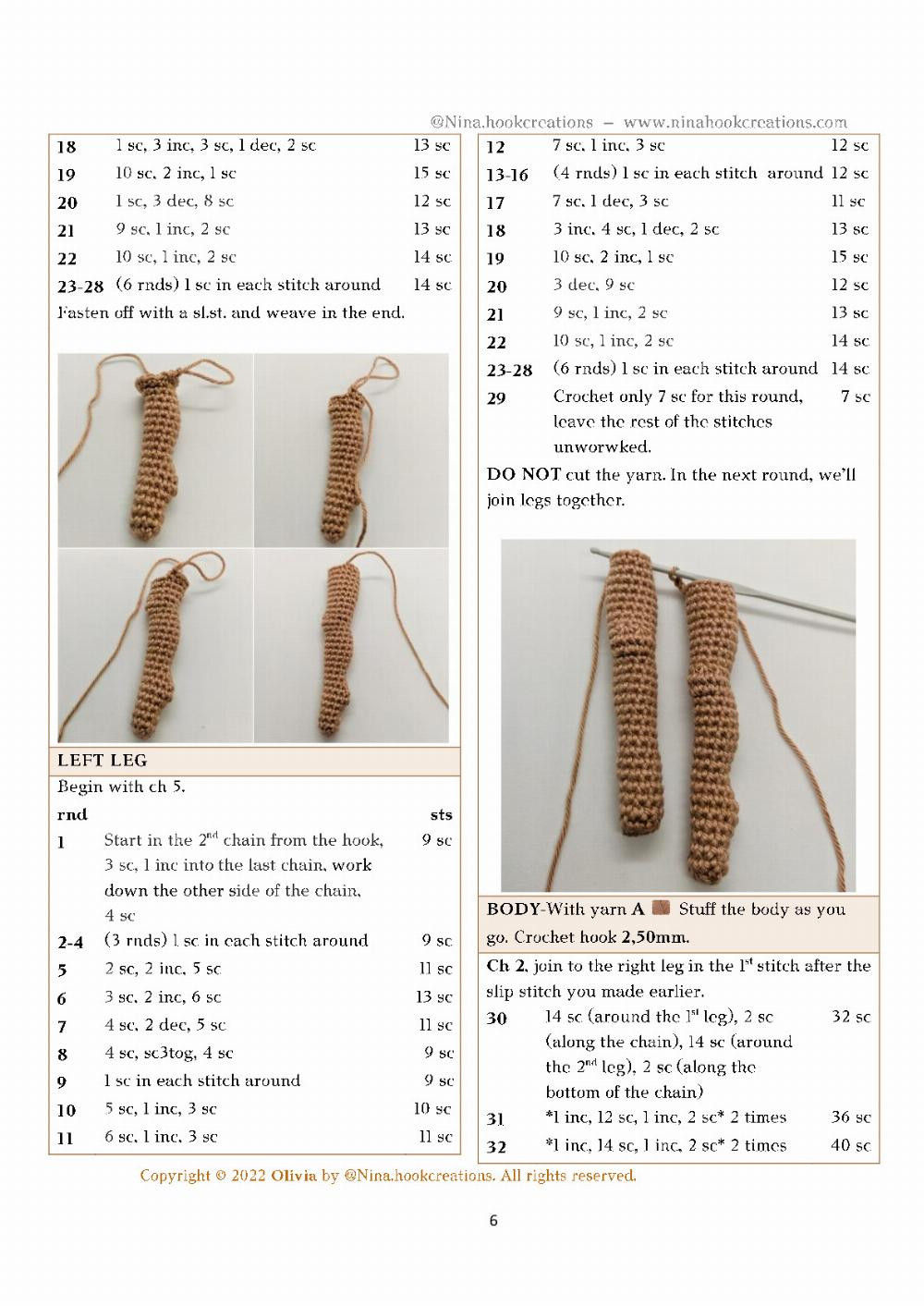 Olivia, Crochet pattern for a girl with her hair in a bun on both sides and wearing overalls