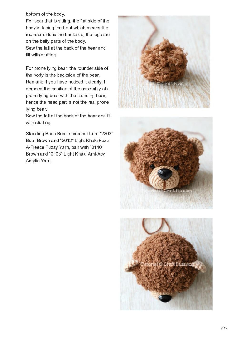 Page 2: Boco Bear Amigurumi Crochet Pattern