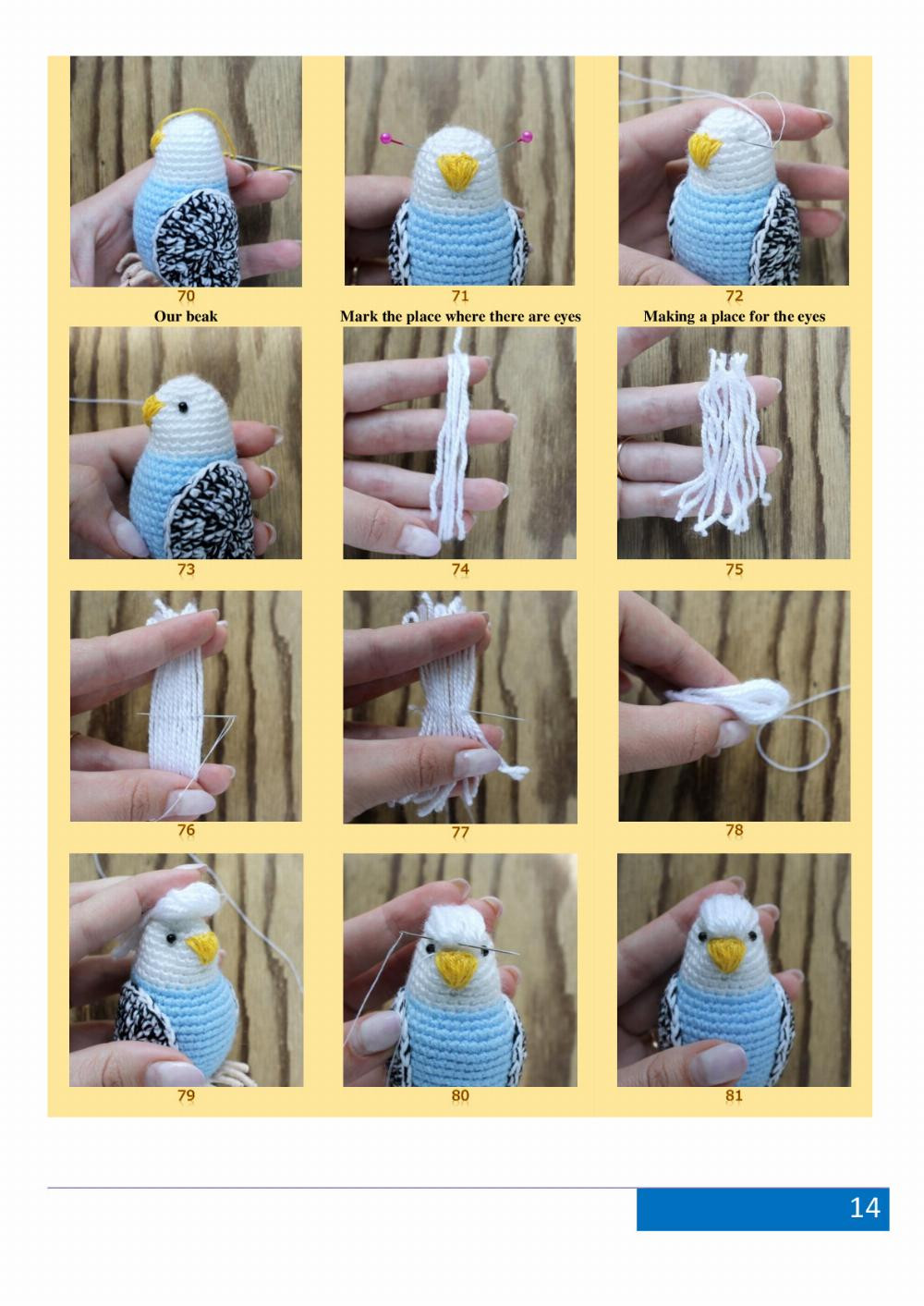 parrot crochet pattern with yellow beak