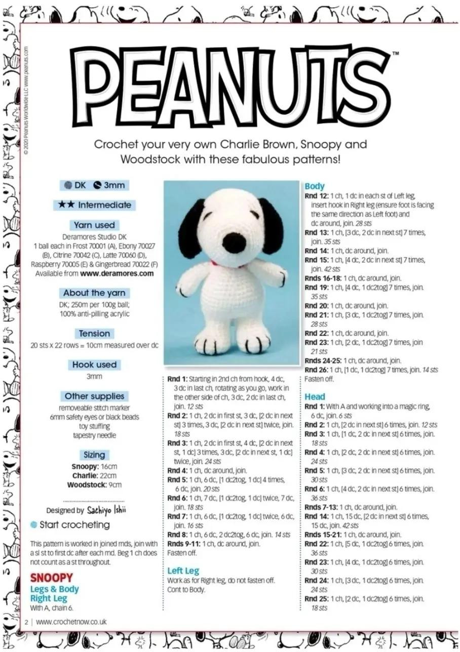 peanuts crochet pattern white dog