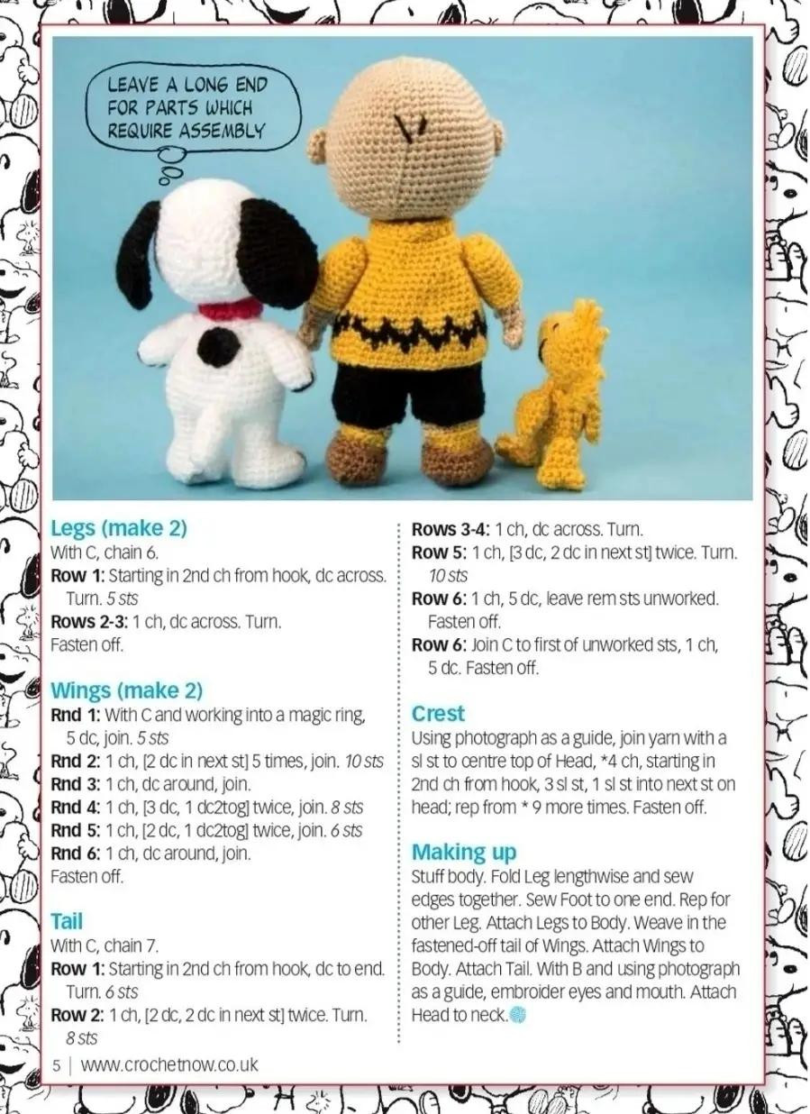 peanuts crochet pattern white dog