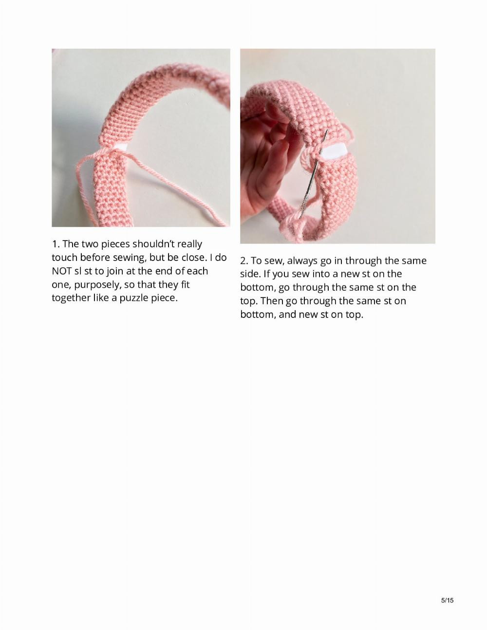 Piglet Mouse Ears, pig ear headband crochet pattern