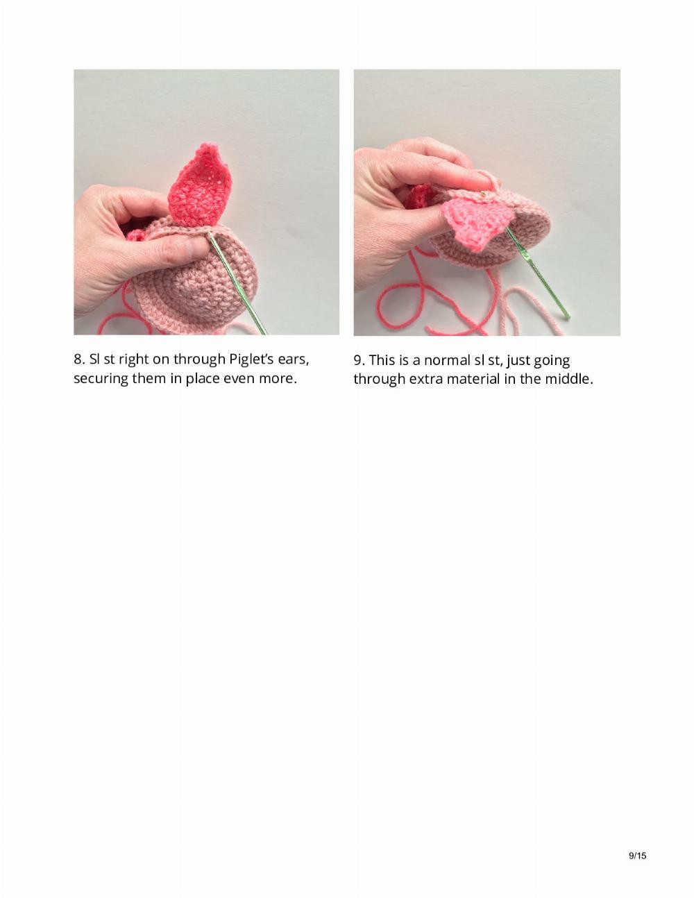 Piglet Mouse Ears, pig ear headband crochet pattern