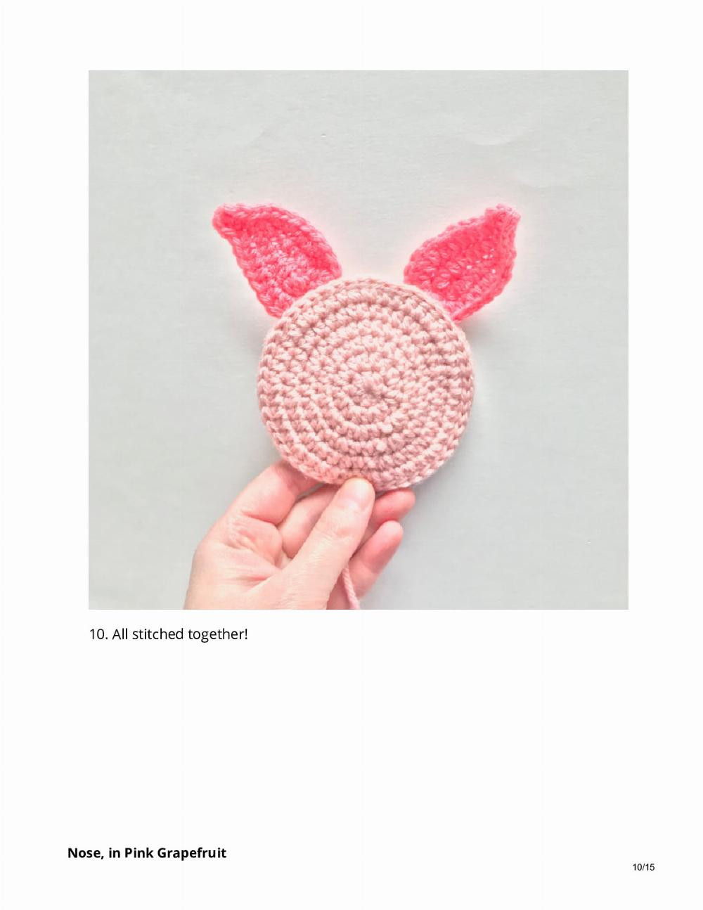 Piglet Mouse Ears, pig ear headband crochet pattern