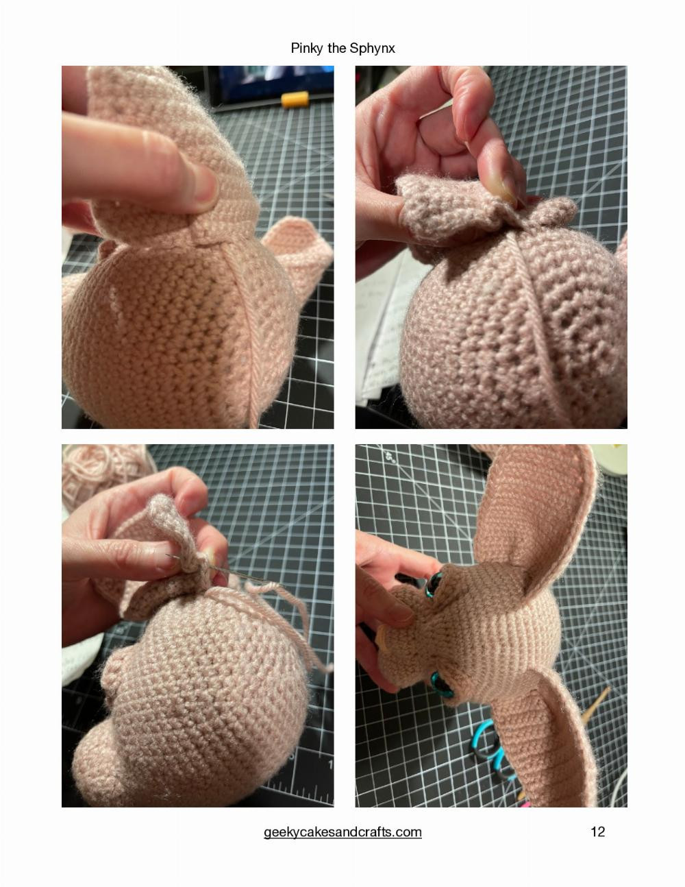 Pinky the Sphynx Pinky the Sphynx Geeky Cakes & Crafts, Hairless cat crochet pattern