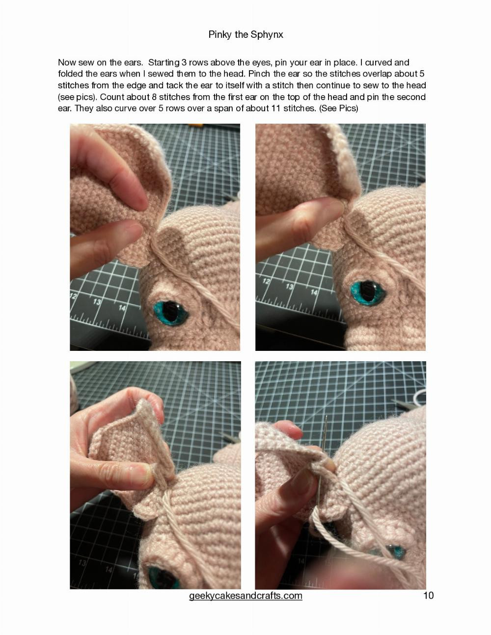 Pinky the Sphynx Pinky the Sphynx Geeky Cakes & Crafts, Hairless cat crochet pattern