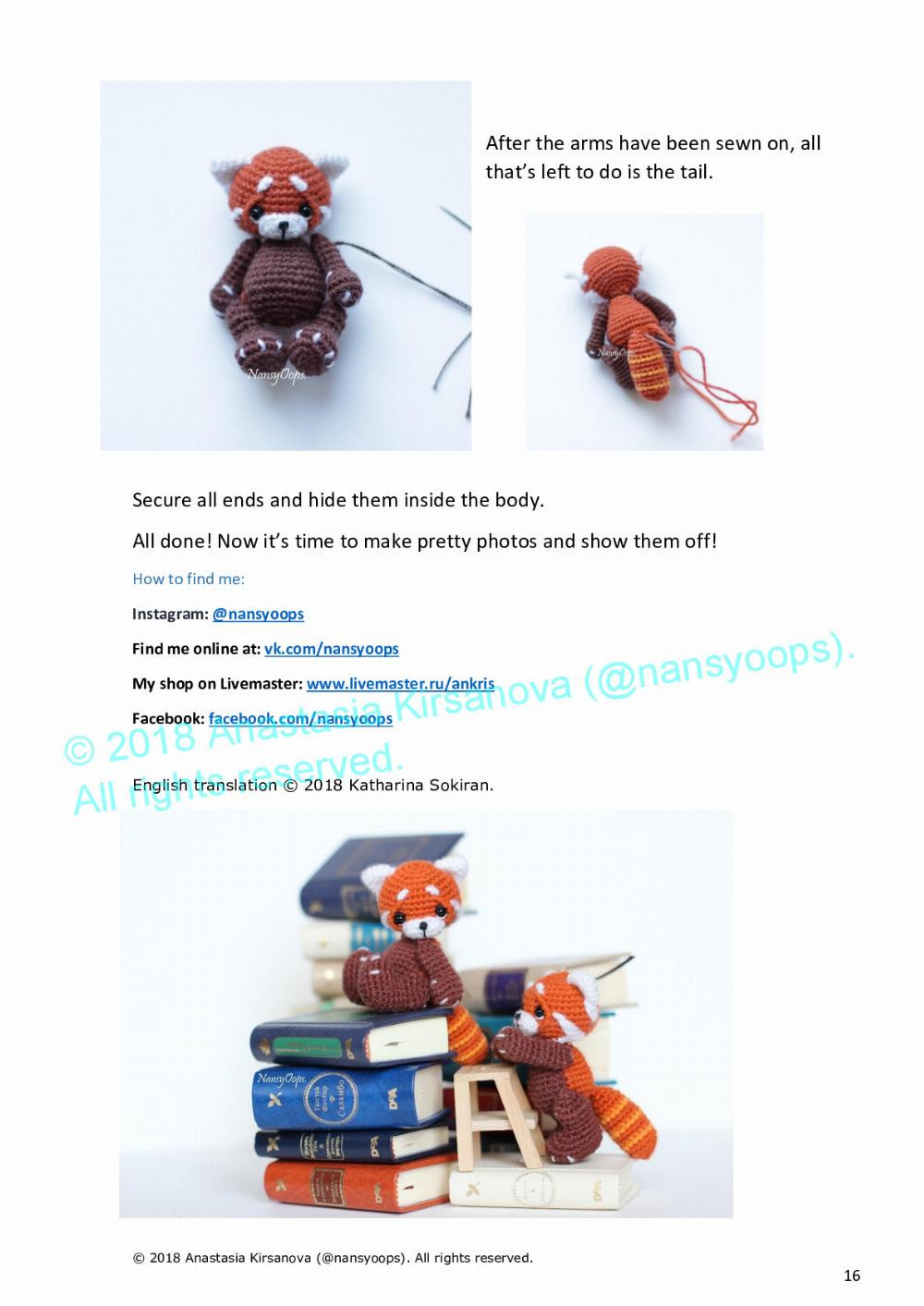 «Red Panda Spunky» Crochet pattern