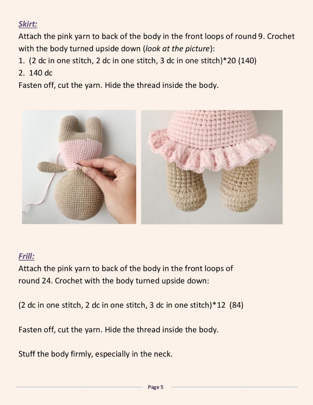 ROSIE THE BALLERINA BEAR Crochet toy pattern