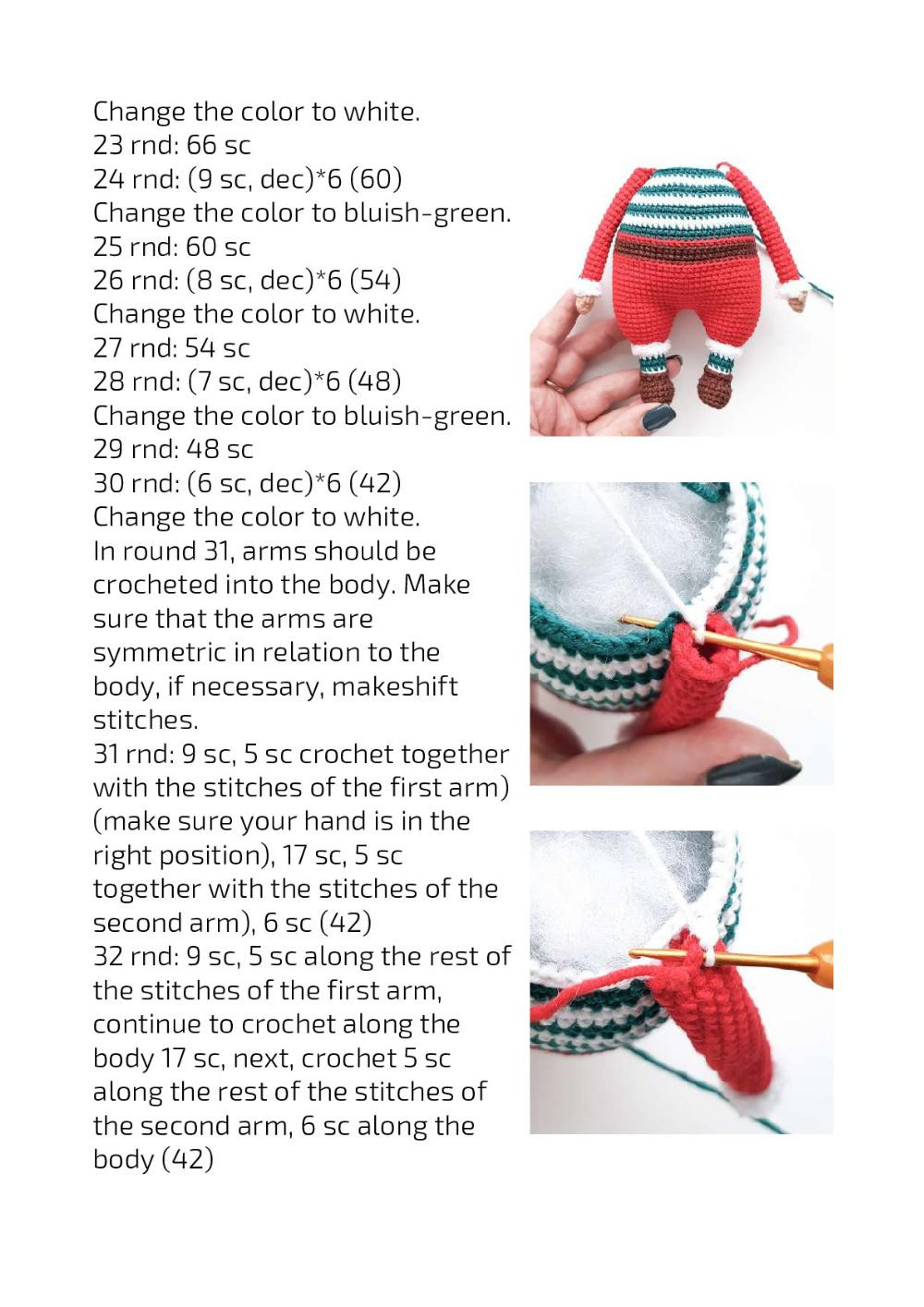 SANTA CROCHET PATTERN, Santa Claus and reindeer crochet pattern