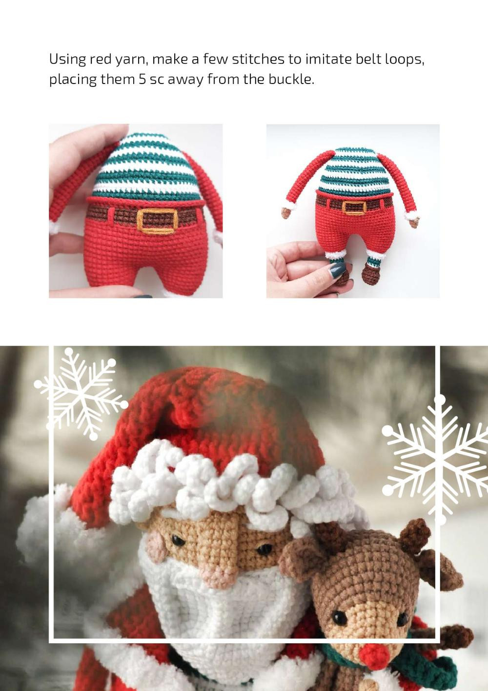 SANTA CROCHET PATTERN, Santa Claus and reindeer crochet pattern