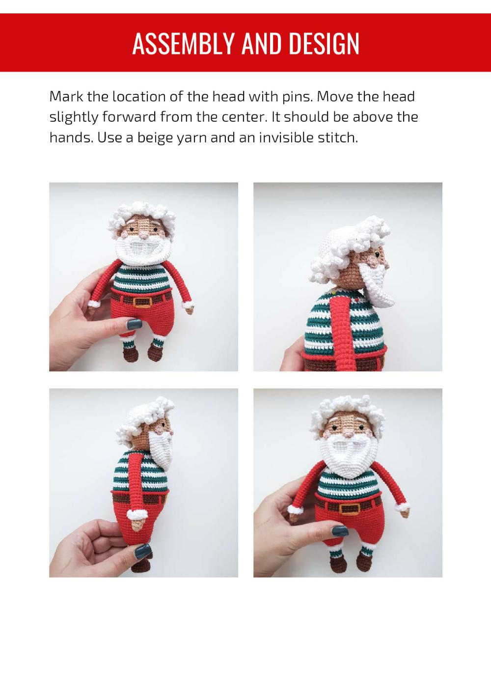 SANTA CROCHET PATTERN, Santa Claus and reindeer crochet pattern