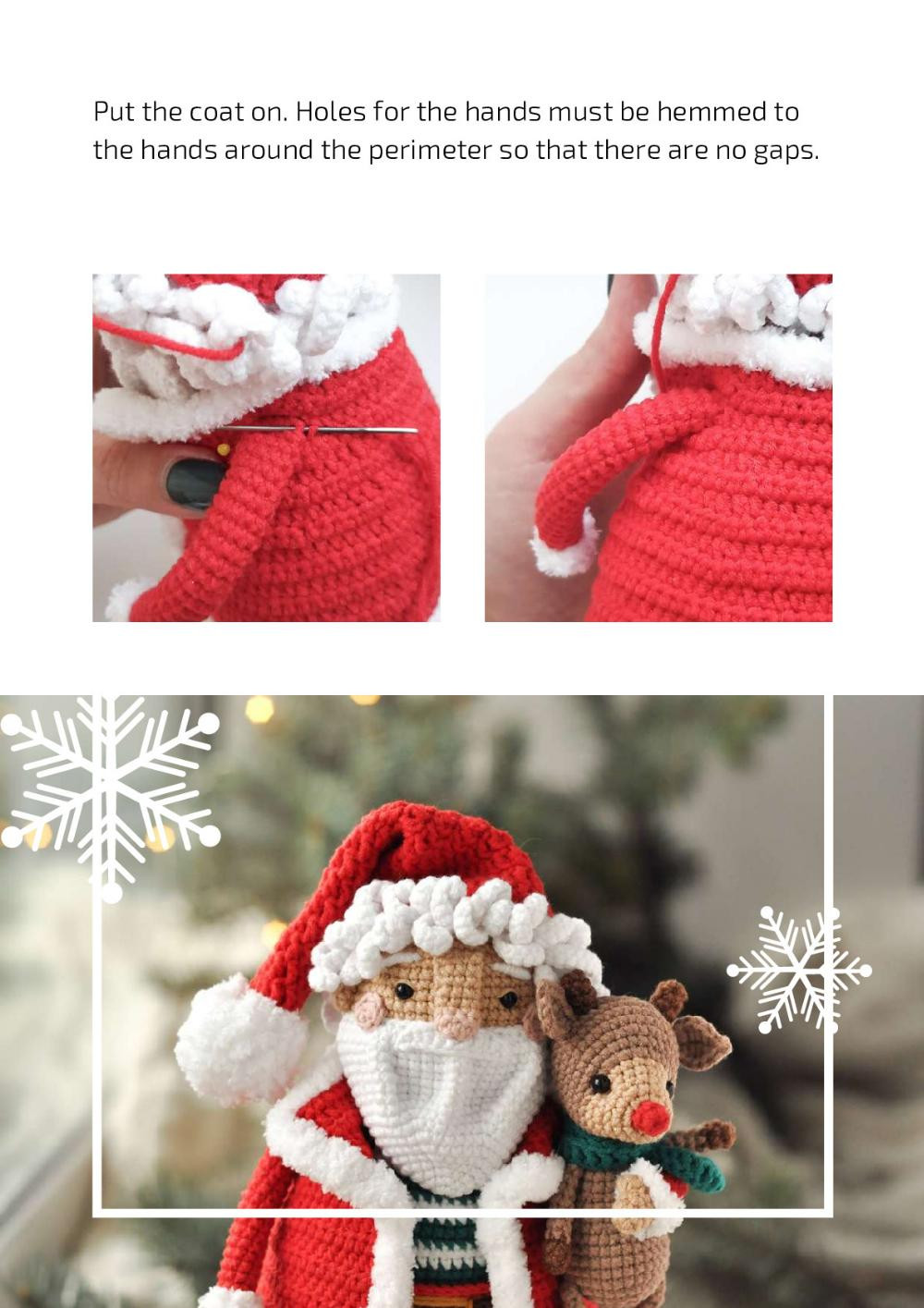 SANTA CROCHET PATTERN, Santa Claus and reindeer crochet pattern