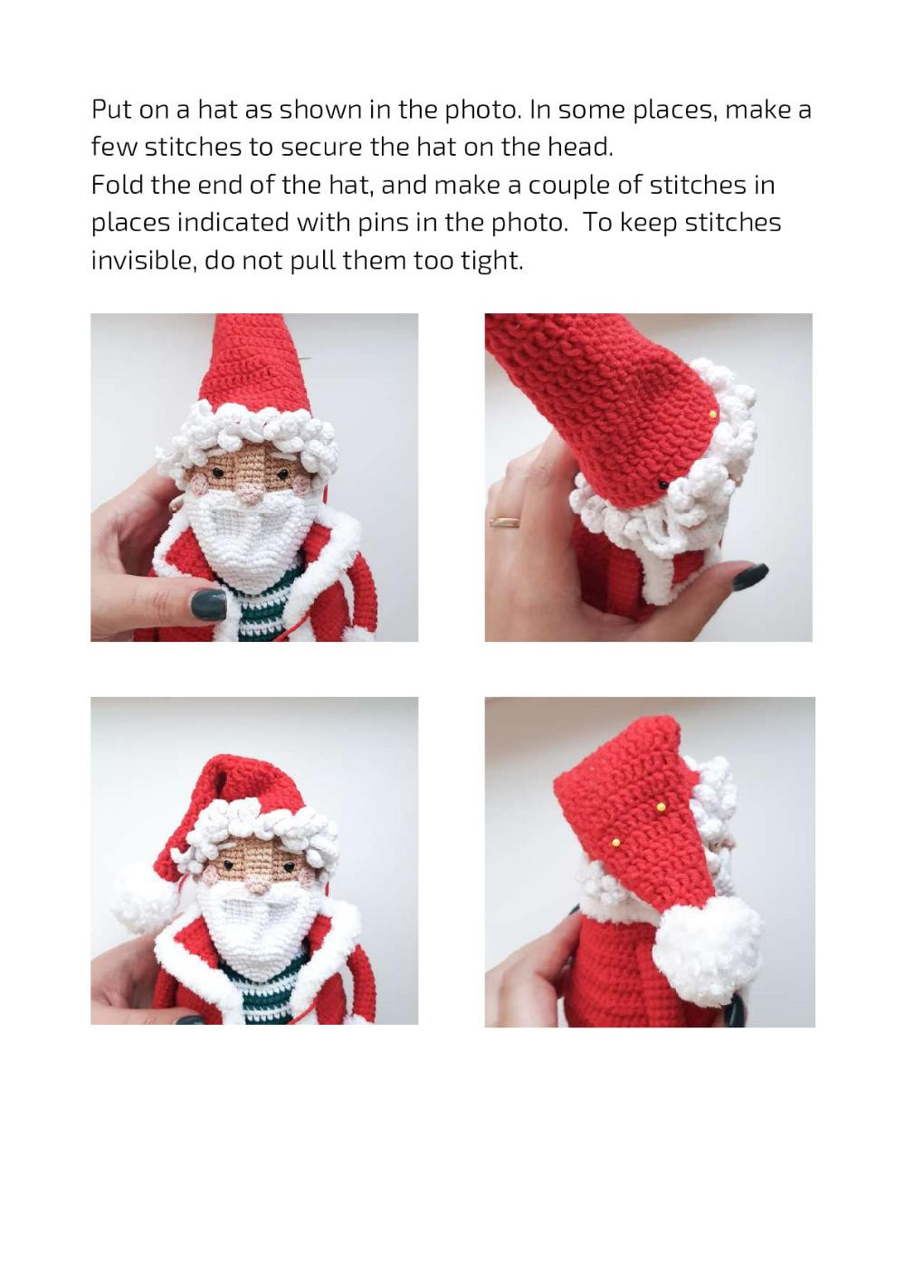 SANTA CROCHET PATTERN, Santa Claus and reindeer crochet pattern