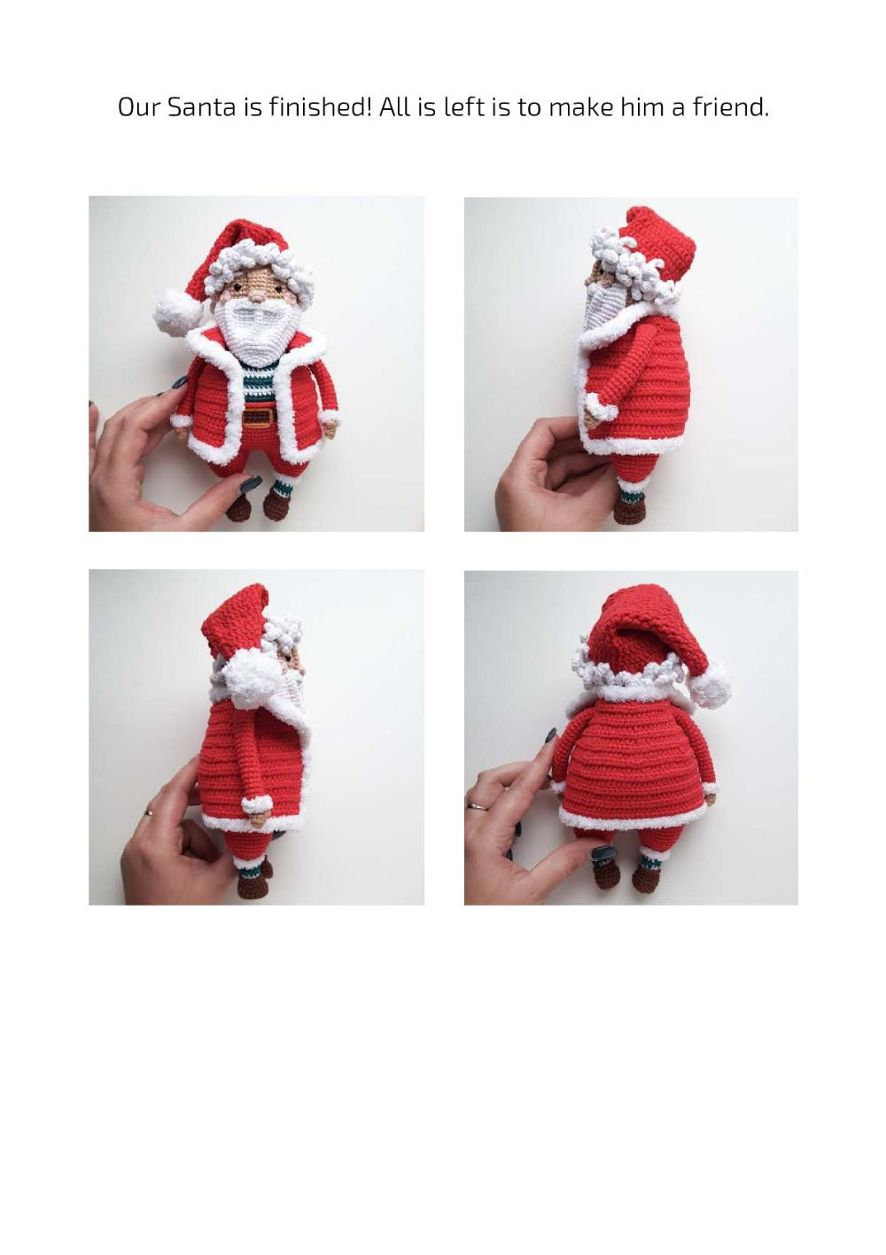 SANTA CROCHET PATTERN, Santa Claus and reindeer crochet pattern