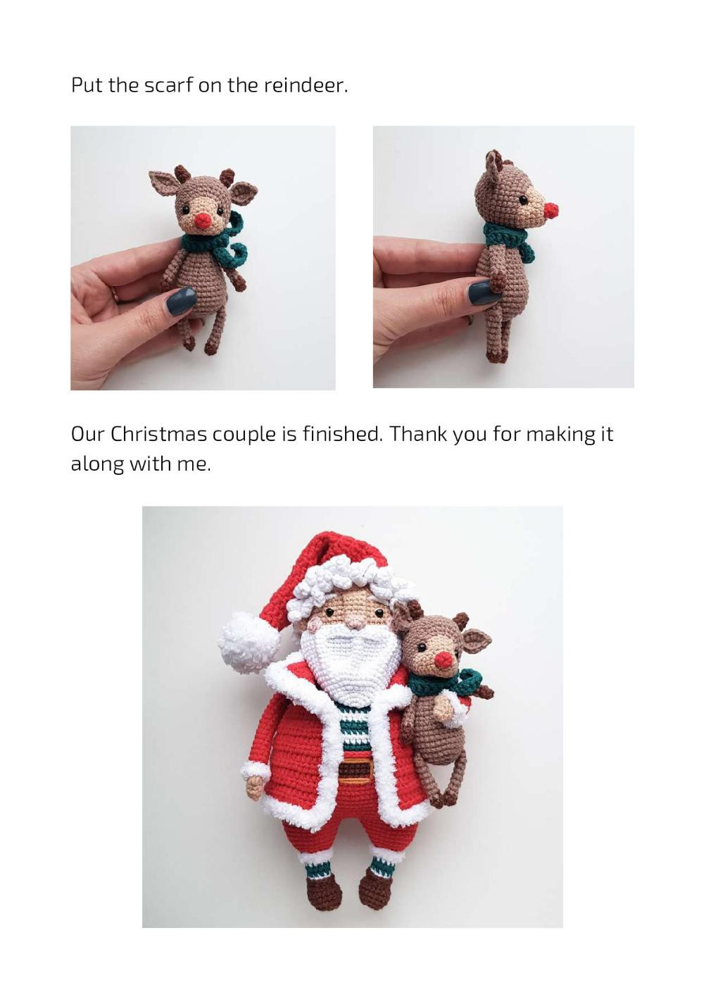 SANTA CROCHET PATTERN, Santa Claus and reindeer crochet pattern