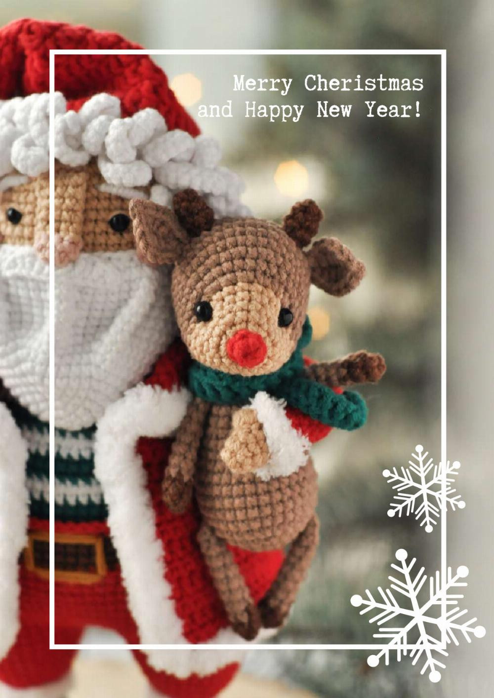 SANTA CROCHET PATTERN, Santa Claus and reindeer crochet pattern