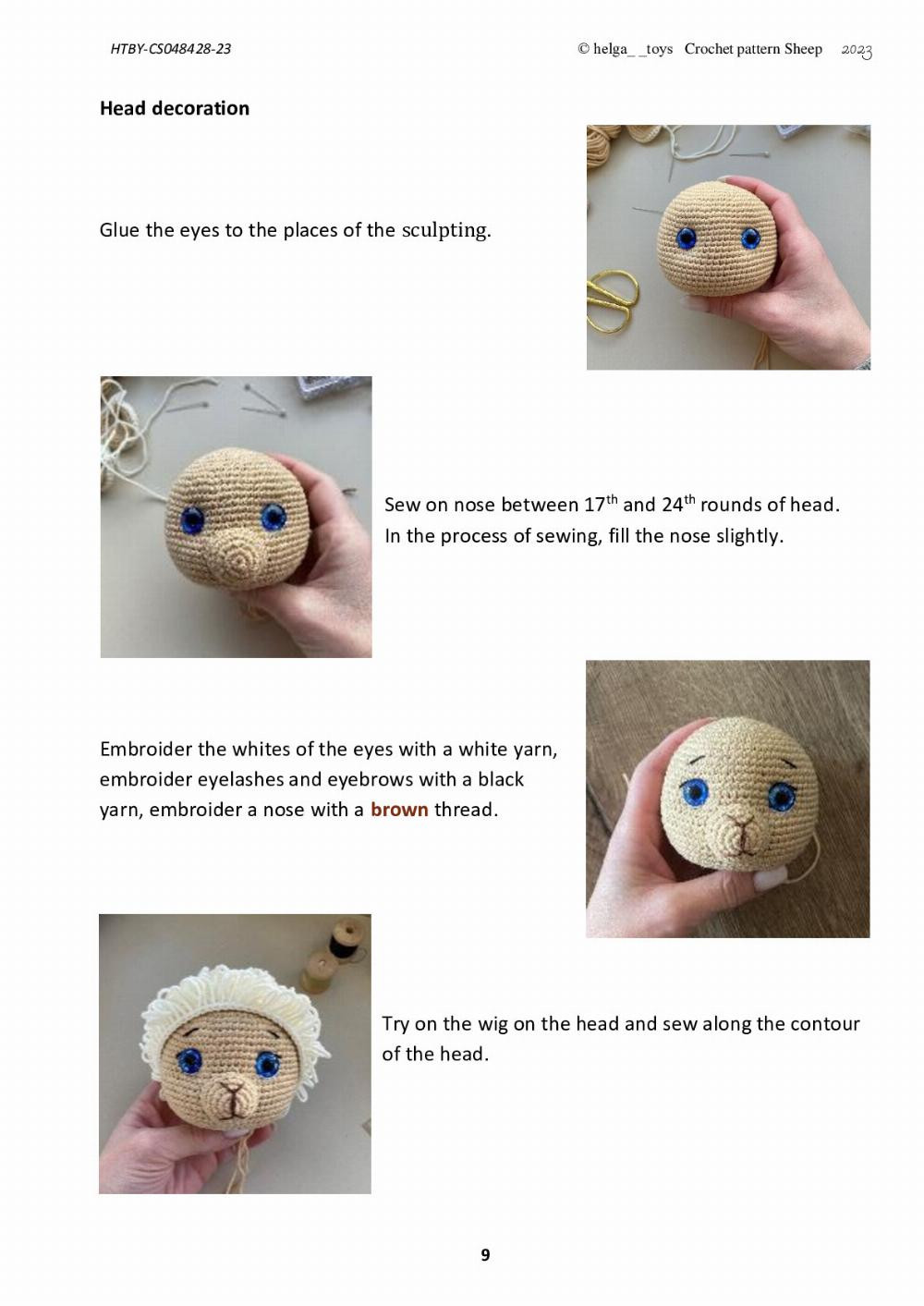 Sheep Crochet pattern Sheep, Crochet pattern for sheep wearing a blue dress