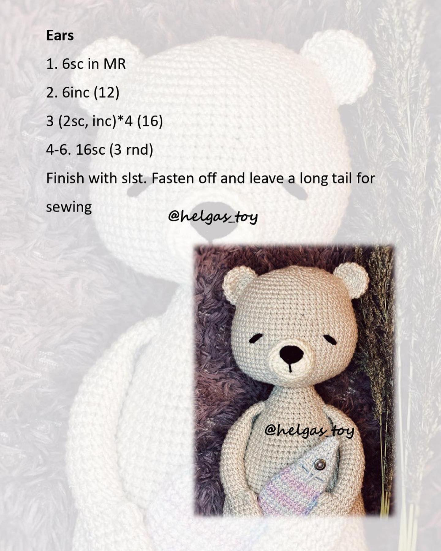 Sleeping bear crochet pattern