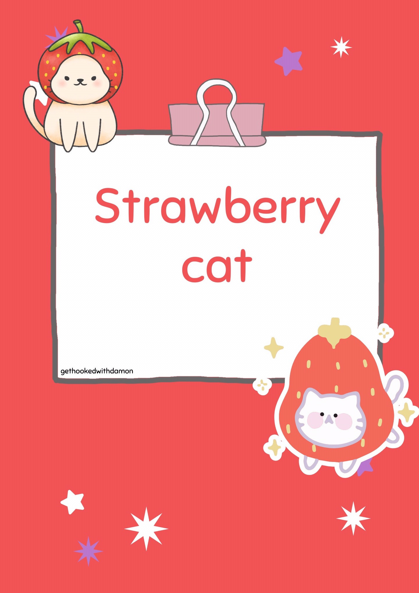 Strawberry cat pattern🍓