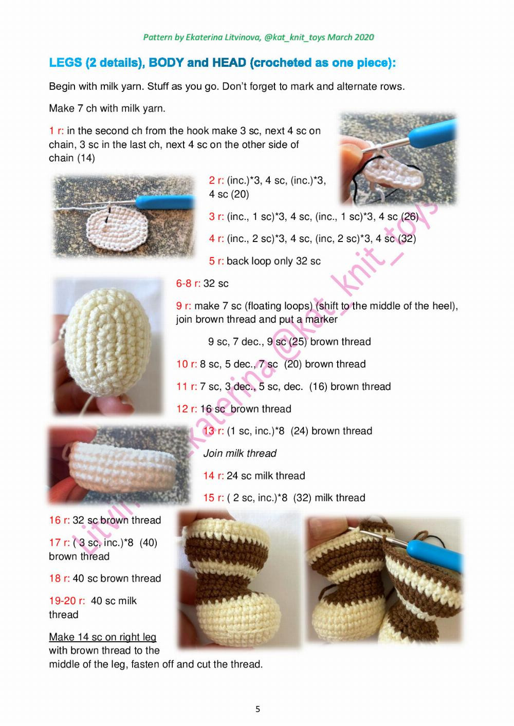 striped cat crochet pattern