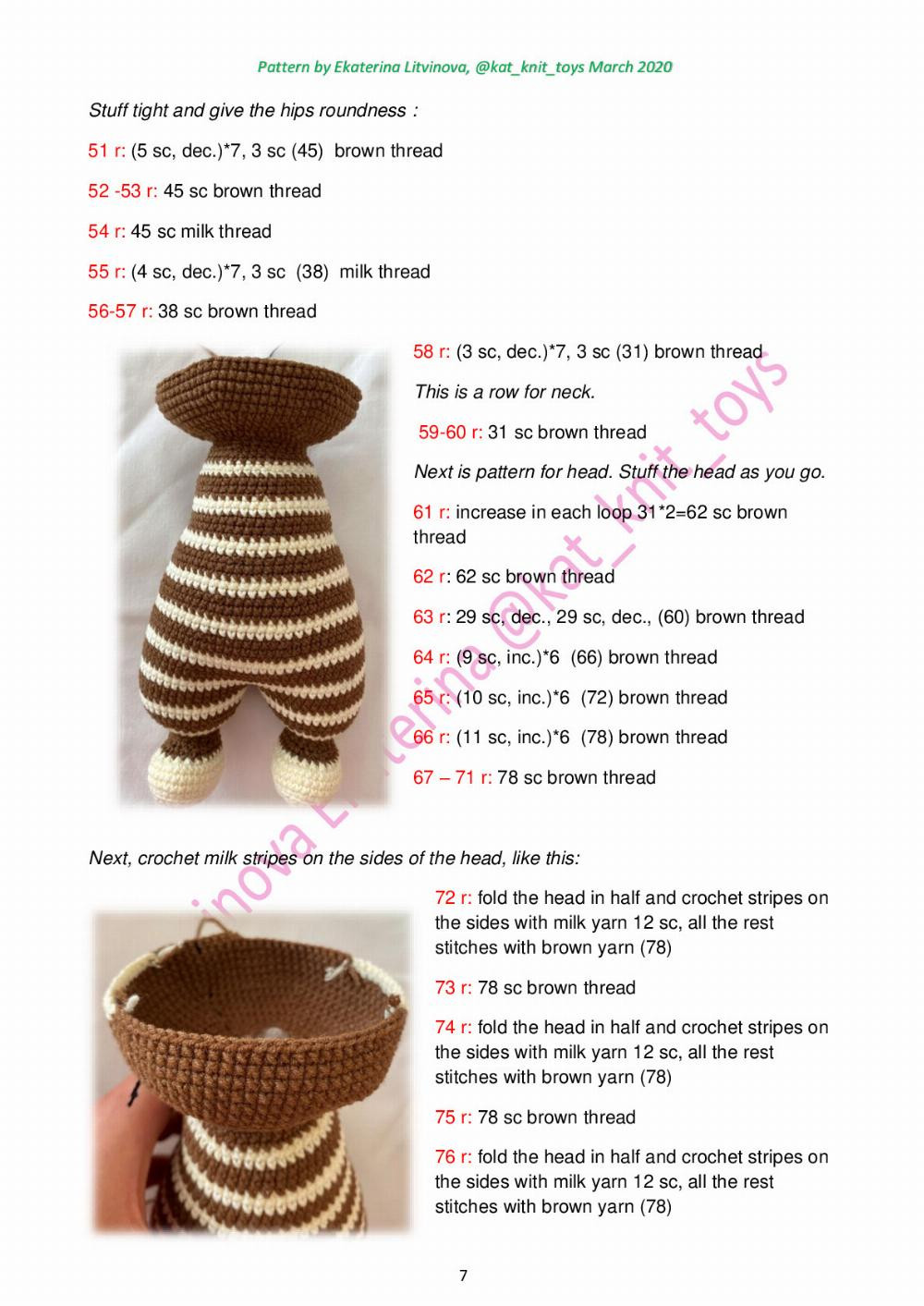 striped cat crochet pattern