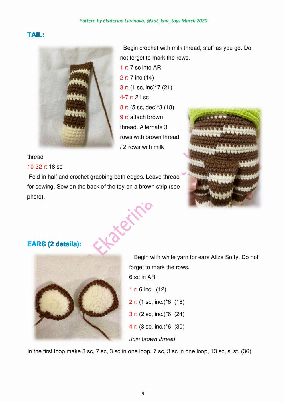 striped cat crochet pattern