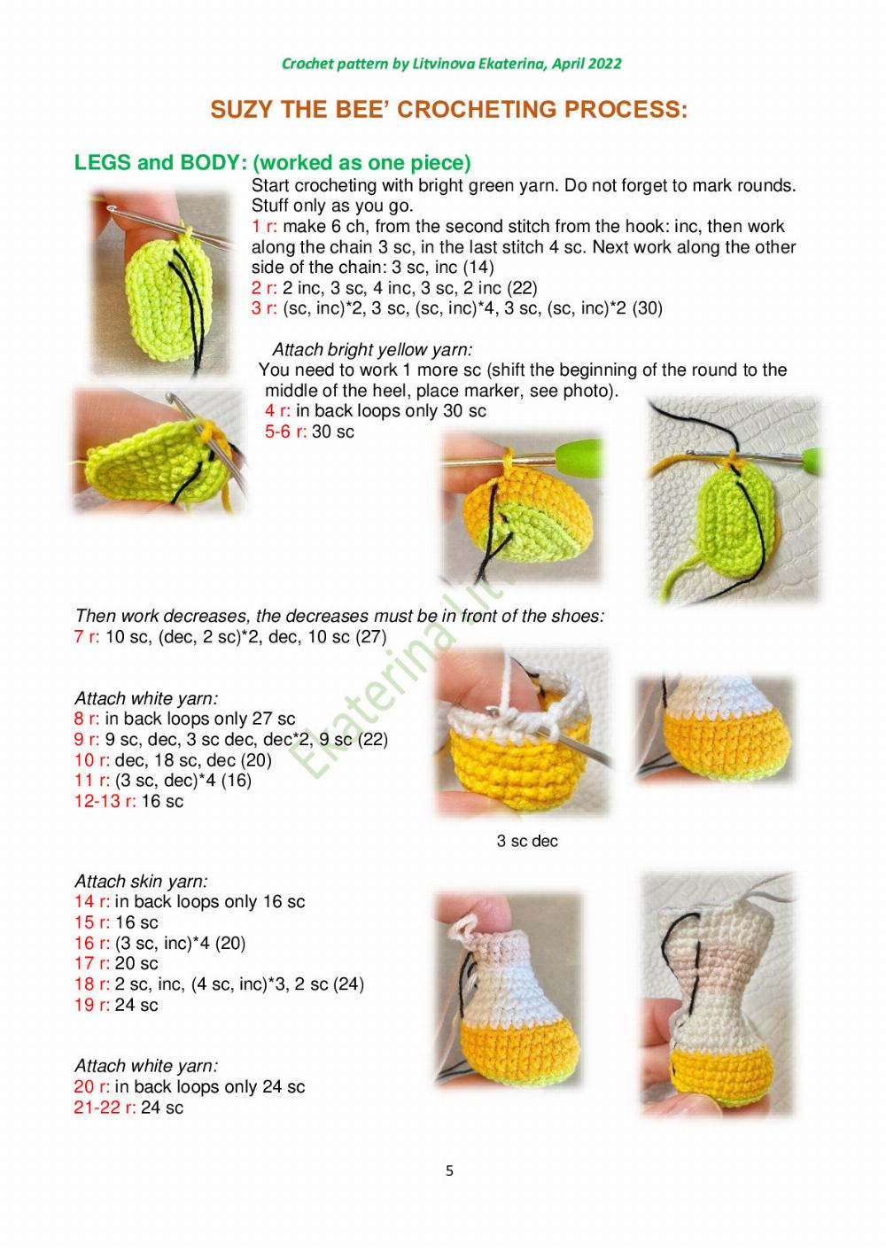 suzy the bee crochet pattern