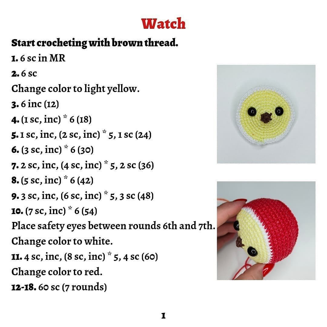 Table clock crochet pattern