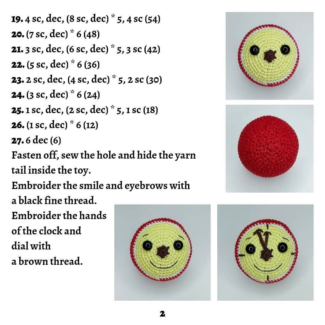 Table clock crochet pattern