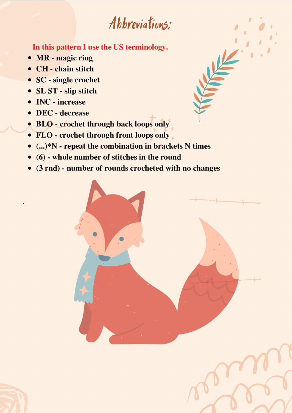 the fox crochet pattern