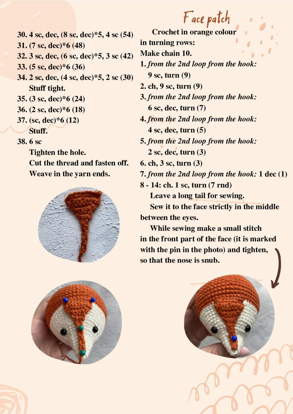 the fox crochet pattern