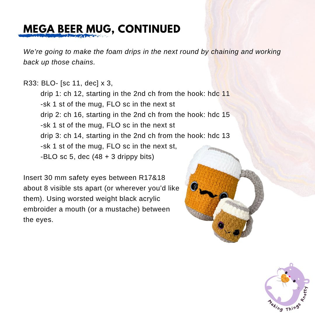 The mega beer mug, low sew