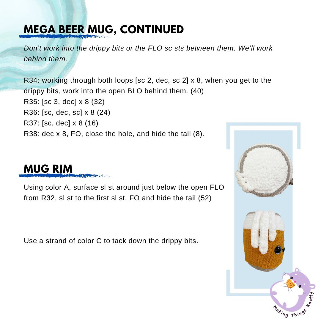 The mega beer mug, low sew