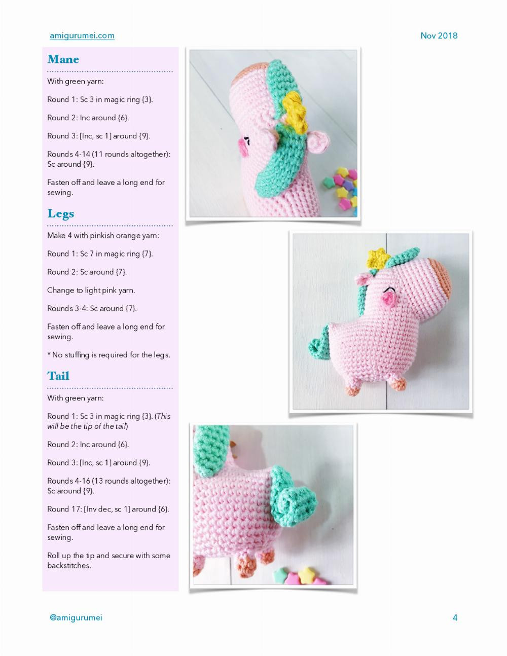 The pocket unicorn amigurumi crochet pattern