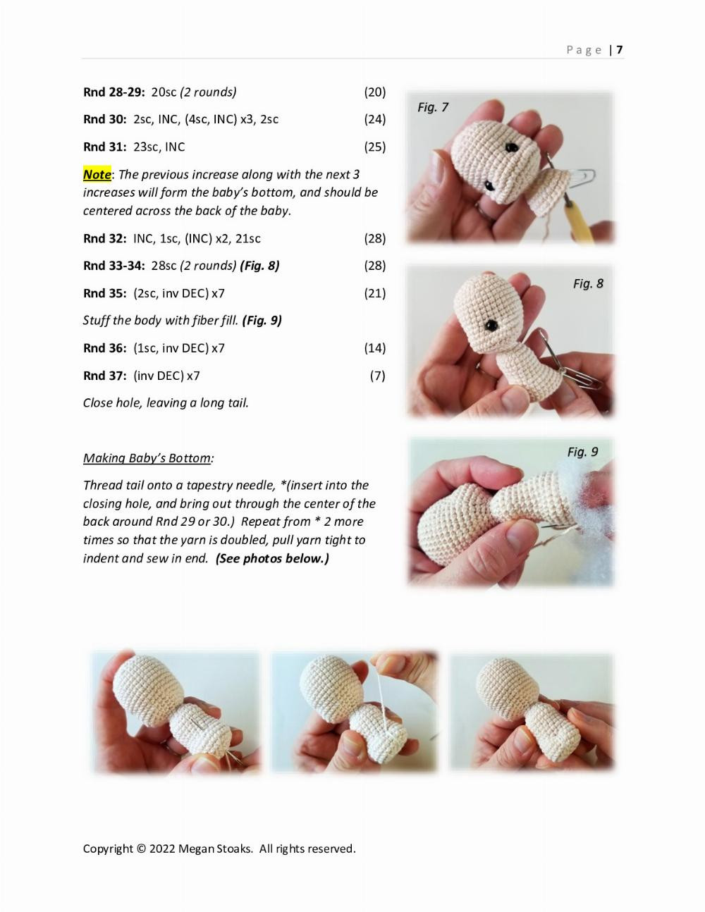 three Sweet Handfuls Mini Baby Doll Crochet Pattern