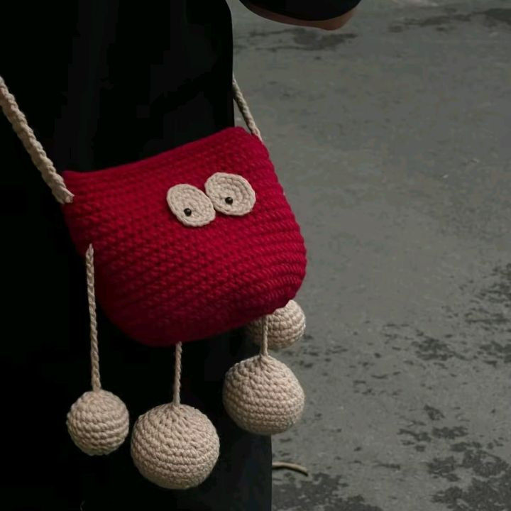 👀TÚI MẮT LỒI👀 dạo này ẻm hot quá trời💐#crochet  #chart  #xuhuong  #lenmilkcotton  #handmade