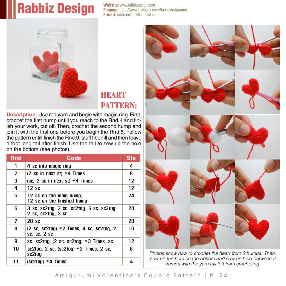 valentine's couple crochet pattern