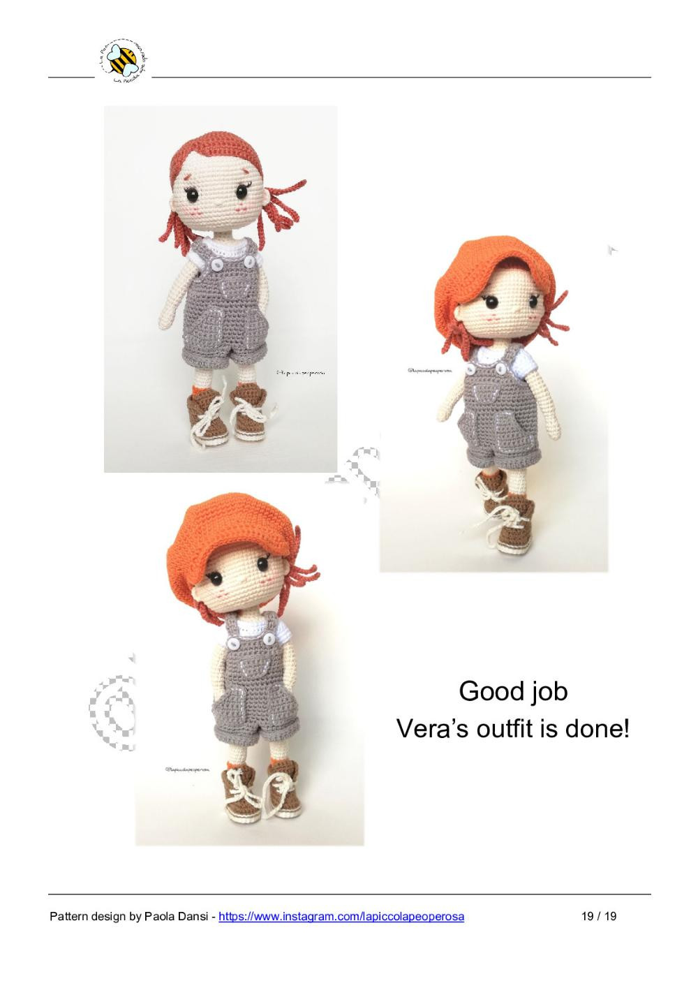 VERA outfit pattern Pattern doll