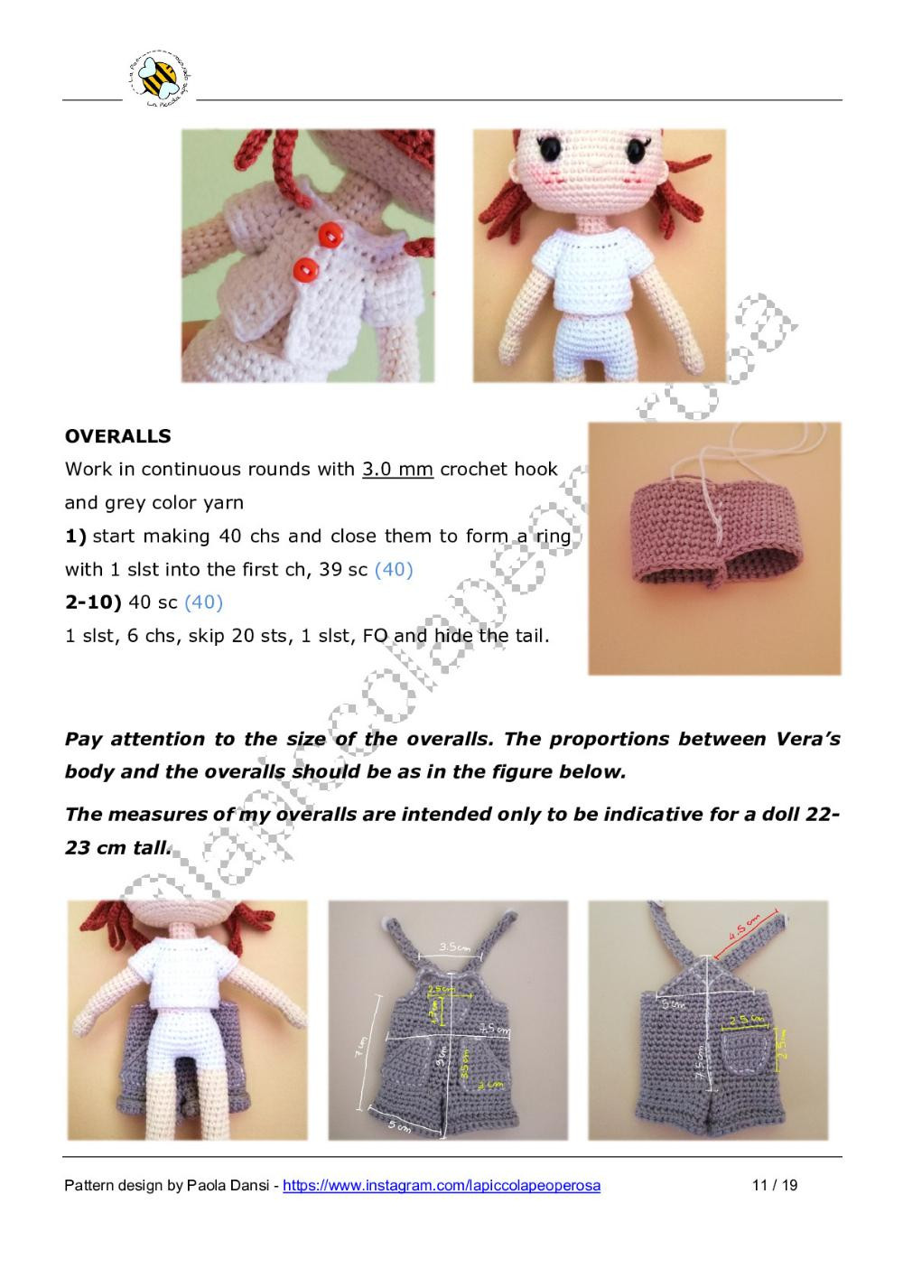 VERA outfit pattern Pattern doll